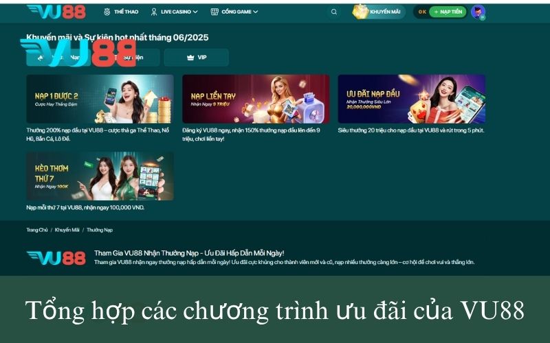 Tổng hợp các chương trình ưu đãi của VU88